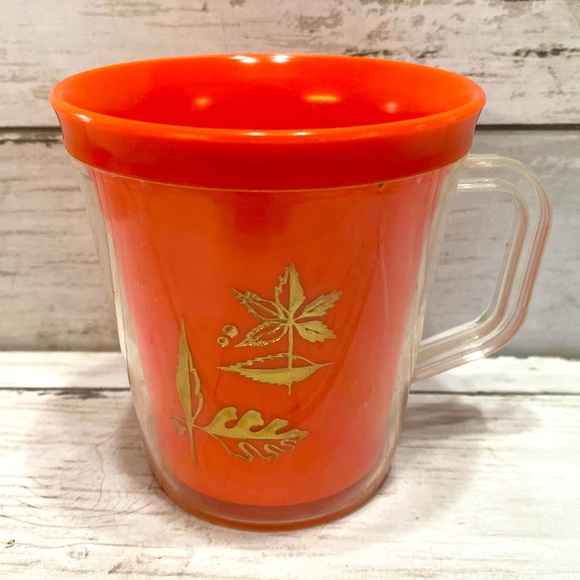 Set of 4 MCM Burrite Plastic Double Insulated Mugs - Picture 4 of 7